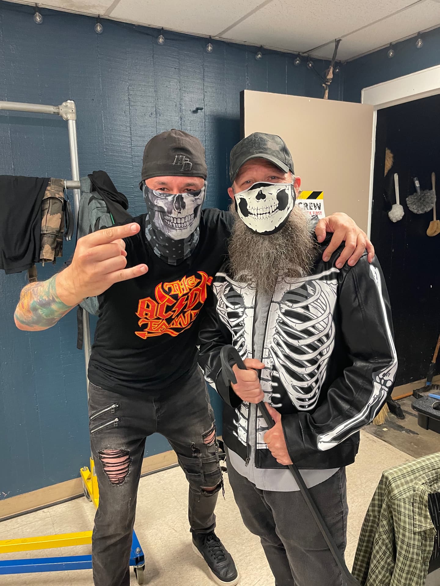 Two Freak Family members in skull masks