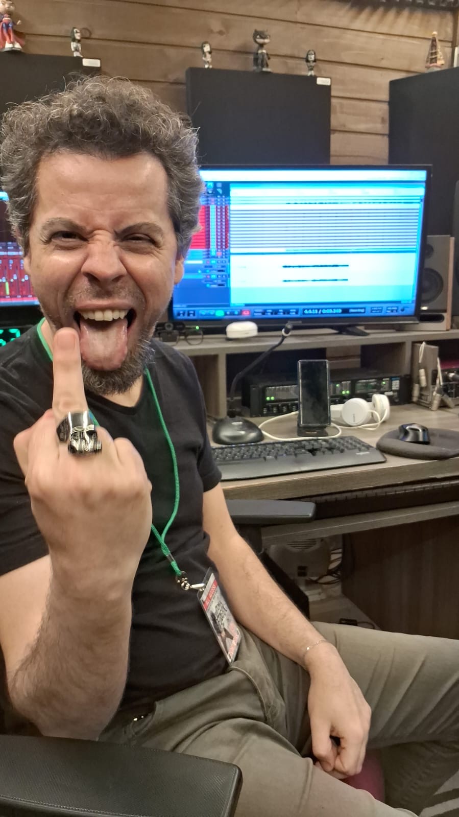Freak Family member in the studio